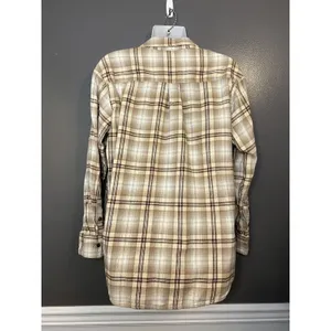Gap Big Shirt Flannel Shirt Women's Small Yellow Plaid Button Front Casual y2k thumbnail 5