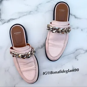 Givenchy 20mm women’s pink lizard embossed chain loafers mules size IT 37 US 7 thumbnail 18