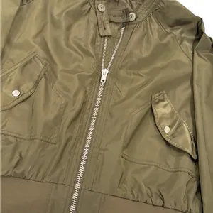 🧥‎ Free People Midnight Bomber Jacket Olive Green Women’s L 🧥 thumbnail 4