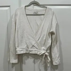 Madewell Ivory Wrap-tie Top thumbnail 3