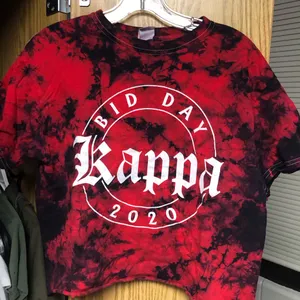 Gildan Kappa Kappa Gamma bid day cropped tye dye shirt thumbnail 1
