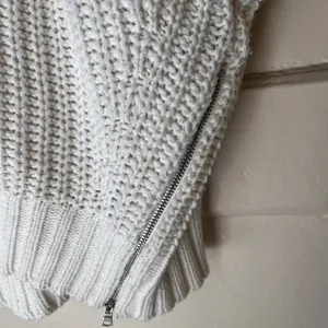 7 For All Mankind Chunky Sweater Sz XL Minimal White Zippers Boho Coastal Summer thumbnail 8