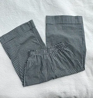 ZARA gingham Cropped Wide Leg Culottes thumbnail 3