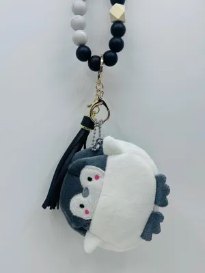 Cute Penguin Coin Purse Keychain Wristlet thumbnail 4