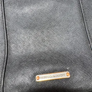 Rebecca Minkoff Black Leather Mini Handbag Tote Purse Classic Small Preppy thumbnail 3