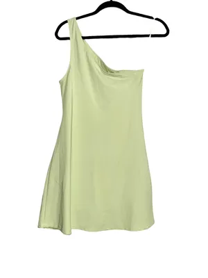 Abercrombie and Fitch Travelers One Shoulder Green Mini Dress with Shorts SMALL thumbnail 4