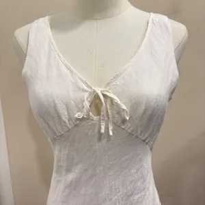 Amanda Uprichard Clarisse Dress White Linen Midi Keyhole Preppy Coastal Small thumbnail 5