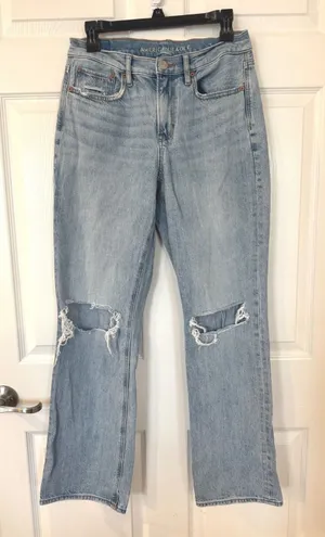 American‎ Eagle 90s Bootcut Distressed Light Wash Jeans Womens 6 Regular thumbnail 1