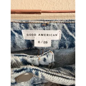Good American Jeans Womens 6/28 Light Indigo Good 90s Distressed High Rise Acid‎ thumbnail 4