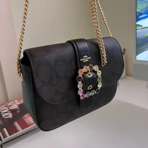 coach Gemma Crossbody In Signature Canvas With Jeweled Buckle ce623 thumbnail 2