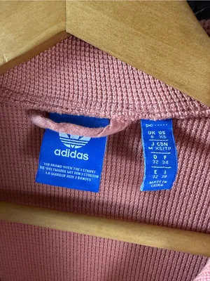 adidas Women’s Oversized Short-Sleeve Waffle Jacket in Dusty Pink thumbnail 8