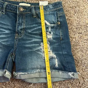 Machine Distressed Ladies Jean Shorts sz 30 thumbnail 6