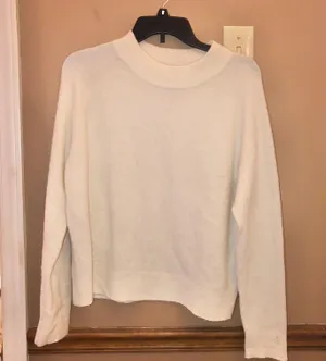 Athleta Hawthorne Dove Merino Wool Pullover Sweater Cream Small thumbnail 2