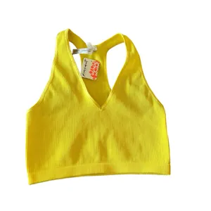 NWT Free People Free Throw Crop Tank Top In Optics Yellow XL thumbnail 6