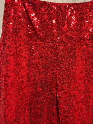 NWT Tipsy Elves High Waisted Red Sequin Pants Fully Lined Christmas thumbnail 7