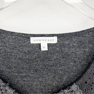 Downeast Love Long Sleeve‎ Rib Knit Top Women's XL Gray Boho thumbnail 5