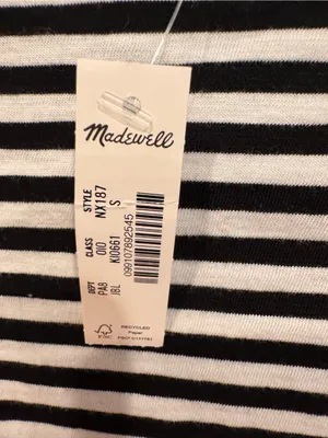 NWT Madewell Ruched Crewneck Long Sleeve Tee Soft Slub thumbnail 6