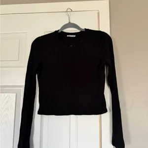 Reformation Black Ribbed Long Sleeve Sweater Closet Staple Basic Winter Layering thumbnail 7