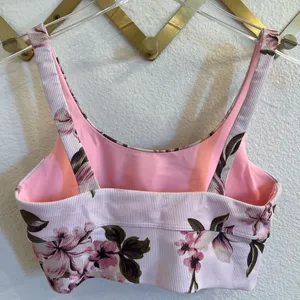 Beach Riot Leah Sports Bra Pink Floral Small thumbnail 6
