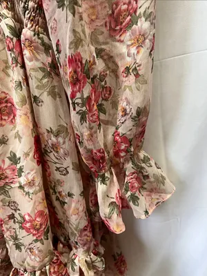 Sundress Floral Tie-Front Dress in Pink Rose thumbnail 2