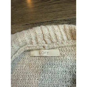 Womens LOFT sleeveless sweater draped vest oatmeal knit shawl cozy size M/L‎ thumbnail 4