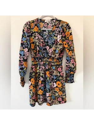 WAYF by Anthropologie Romantic Boho Whimsigoth Long Sleeve Mini Dress size small thumbnail 3