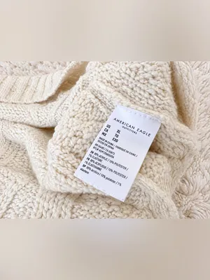 American Eagle Soft & Cozy Cable Knit Hoodie Sweater – Cream/Ivory – XL thumbnail 12