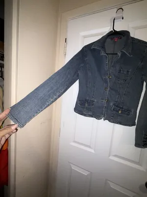 SO So Right Denim Jean Jacket Blazer Style with Button Detail Cuffs thumbnail 2