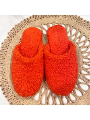 Bombas Women's Sunday Mule Slipper Orange Size W5 Sherpa Cozy thumbnail 2