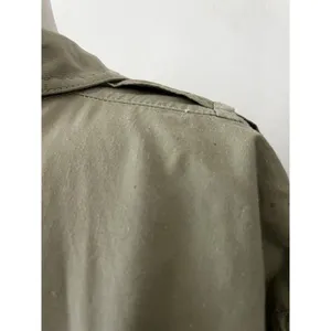 Vtg USA Utility Shirt Dress 10 Safari Minimalist Military Green Normcore Cotton thumbnail 6