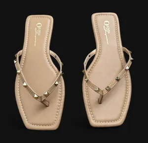 Olivia Ferguson Tan Gold Studded Sandals thumbnail 4