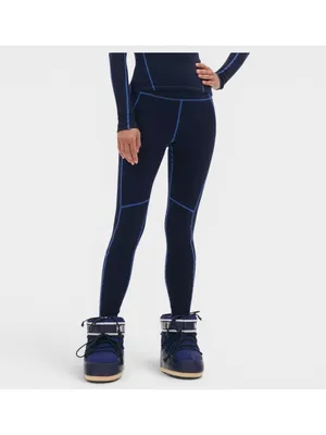 Halfdays Hallie Midweight Merino Legging Navy Blue Womens Size S Base Layer NWT thumbnail 2