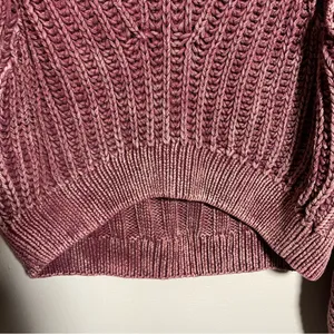 Free People Sweetheart Sweater Mock Neck Chunky Knit Balloon Sleeve Cotton thumbnail 5