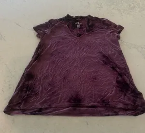 American Eagle Outfitters Soft & Sexy Purple Acid Wash Tee Small thumbnail 1
