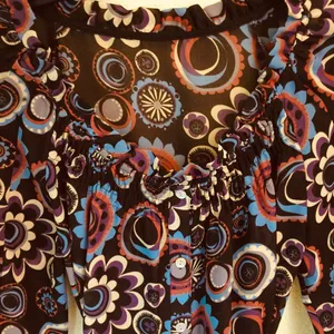 Sheer Floral Brown Retro Blouse M Size M thumbnail 2