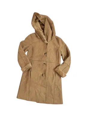 Calvin Klein Tan Hooded Faux Shearling Peacoat thumbnail 8
