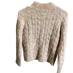 Heartloom XS Cable Knit Mock Neck Sweater Multicolor‎ Wool Blend thumbnail 4