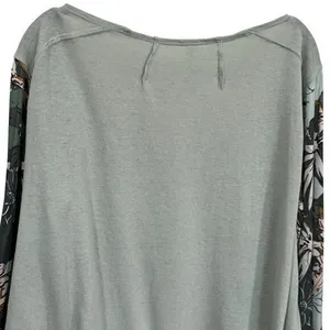 Free People Picking Petals Top Seafoam Green Contrast Sleeves Women's Size S thumbnail 9