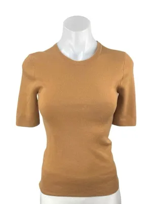 Michael Kors Women's Tank Ribbed Knit Short Sleeve Crewneck Sweater Top Size XS thumbnail 1