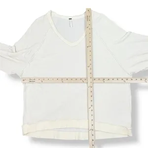 Free People Take It Off‎ Sweatshirt Inside Out Raglan Slouchy Ivory XS thumbnail 12