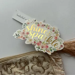 Elegant Floral Beige Clutch with Fringe Anthropologie thumbnail 6