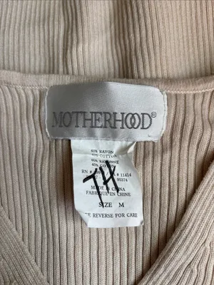 Motherhood Ribbed V-Neck Sleeveless Knit Tank - Cream thumbnail 2