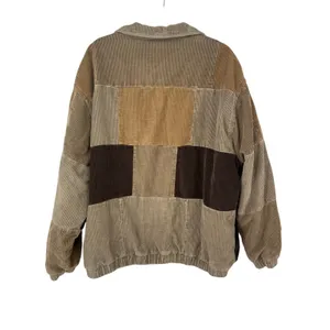 Urban Outfitters BDG Patchwork Corduroy Harrington Jacket Brown Colorblock L thumbnail 4