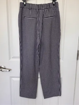 Hollister Ultra High Rise Purple Black Gingham Crop Pants‎ Small thumbnail 4