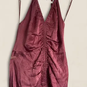 ASTR The Label Toledo Ruched Halter Midi Dress Mauve Satin Romantic thumbnail 7