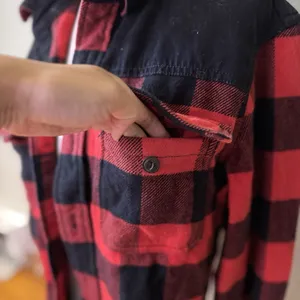 American Eagle AE Unisex Flannel Plaid Button-Down Long Sleeve Shacket Size S thumbnail 16