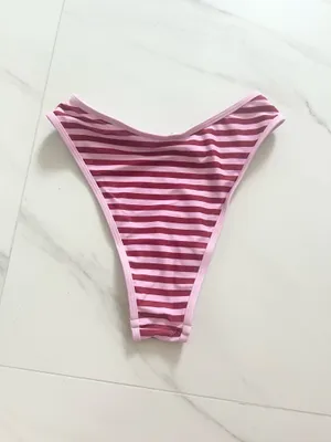 Women’s Pink Striped Bikini Bottoms - XS thumbnail 2