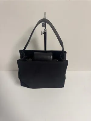 Coach Vintage Mercer Shoulder Bag Black Twill Body with Leather Accents thumbnail 2