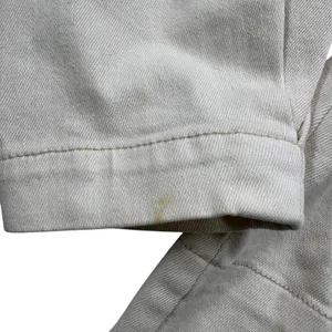 DO+BE Cream Heyward Denim Peplum Top Womens XS Ivory Square‎ Neck Puff Sleeve thumbnail 4