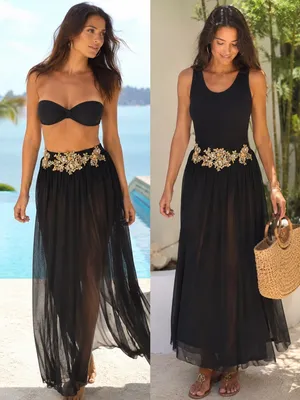 Beautiful Long Tulle Skirt – Gold Waist Detail | Size M 🖤 ✨ thumbnail 2